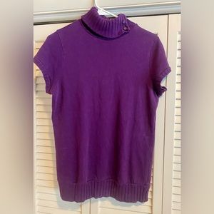 Zara Basics Cap-Sleeve Purple Knit Sweater Euro Size XL